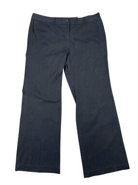 NEW Lands End Fit 1 Size 14 Rigid Wide Leg Chino Pants Black 32" Inseam 14x32